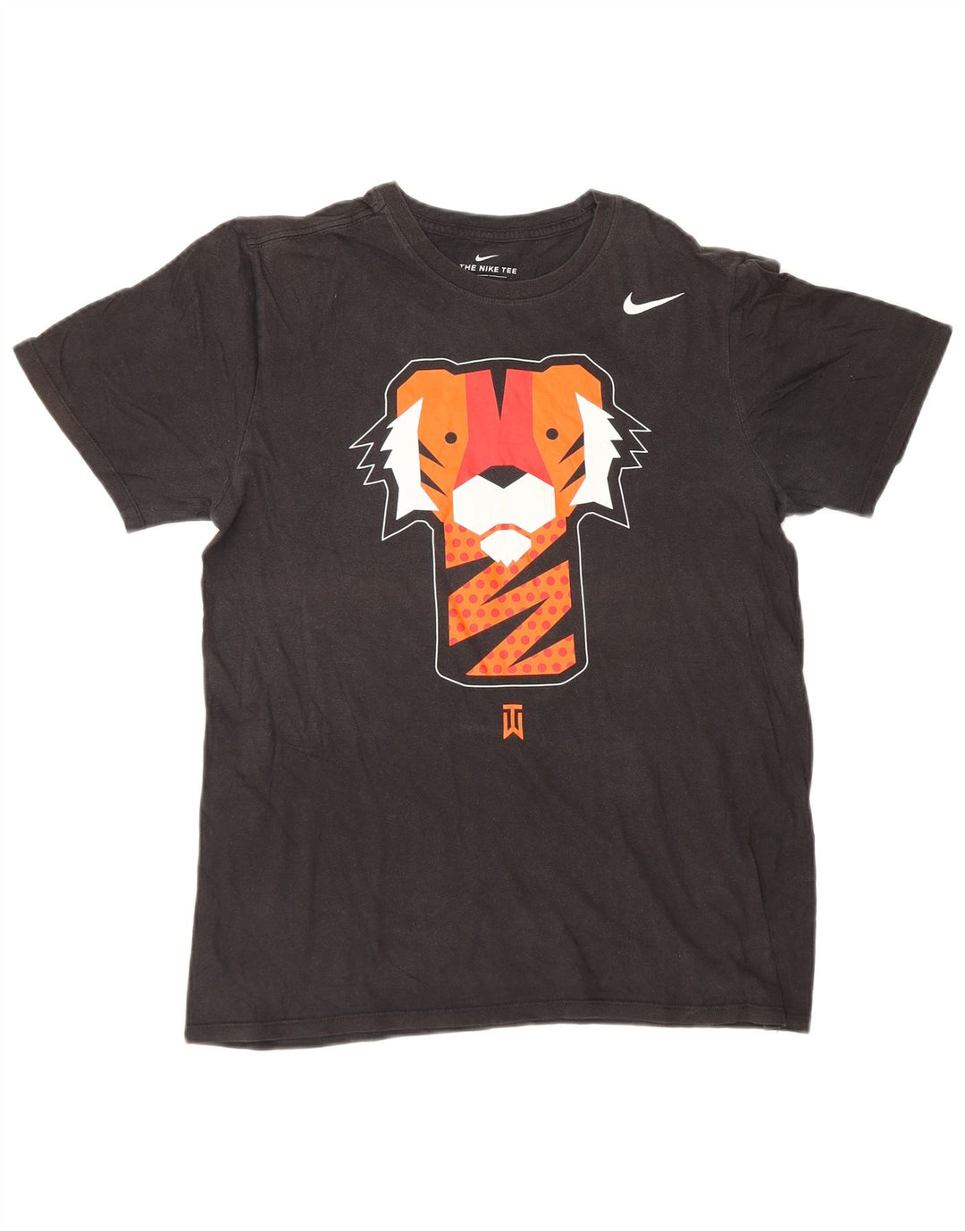 Nike Herre Tiger Woods Grafisk T-shirt Top Medium Sort Bomuld