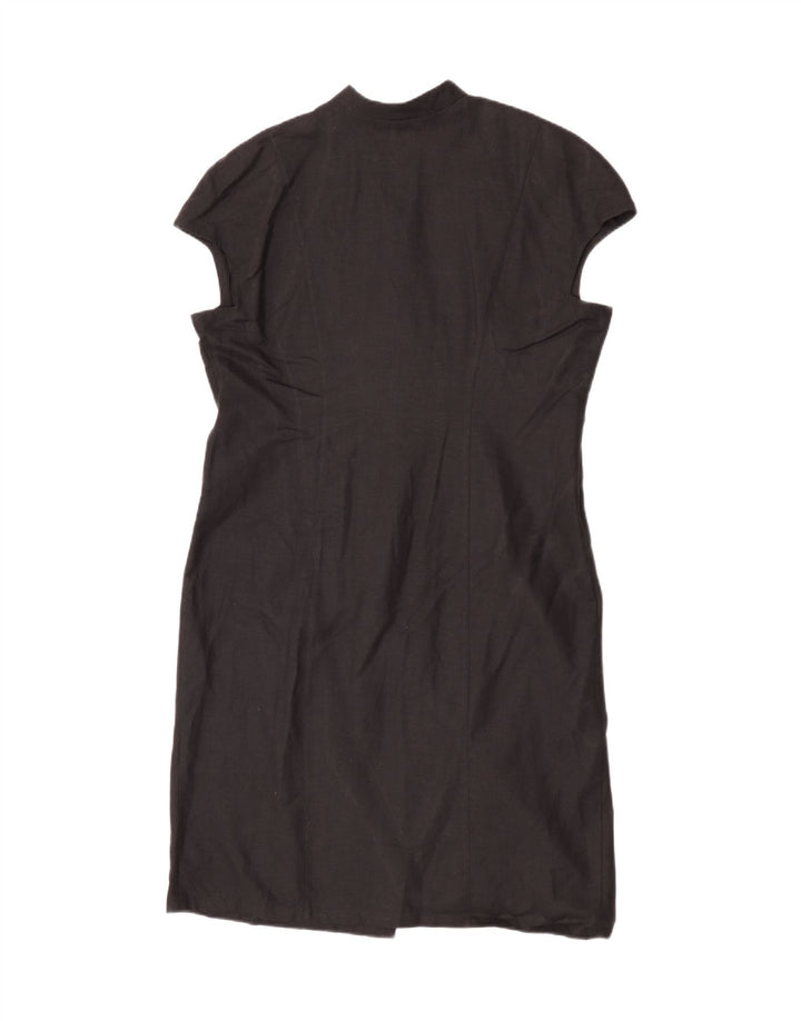 Vintage Dame Dobbeltradet Skede Kjole EU 42 Large Black