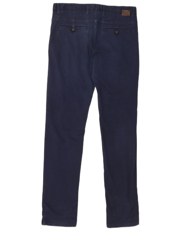 Zara Herre Slim Chino Bukser EU 40 Medium W31 L32 Marineblå Bomuld