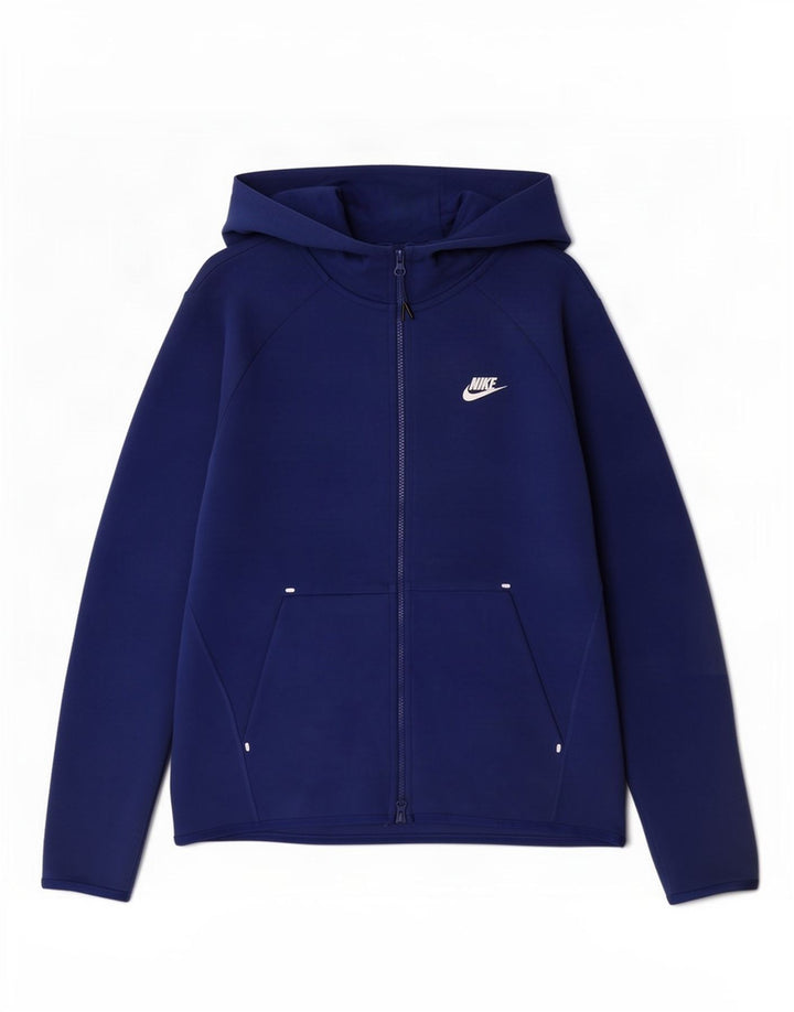Nike hættetrøje med lynlås til mænd mellemblå bomuld