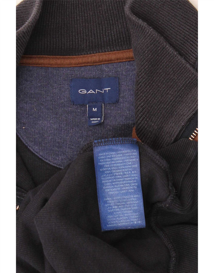 Gant Sweatshirt med lynlås til mænd, medium marineblå bomuld