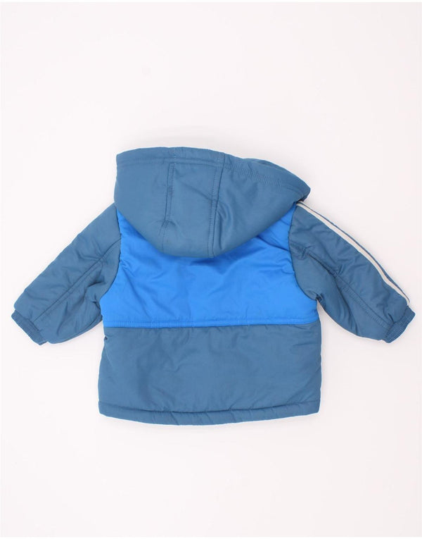 Adidas baby drenge grafisk polstret jakke med hætte 3-6 måneder blå farveblok