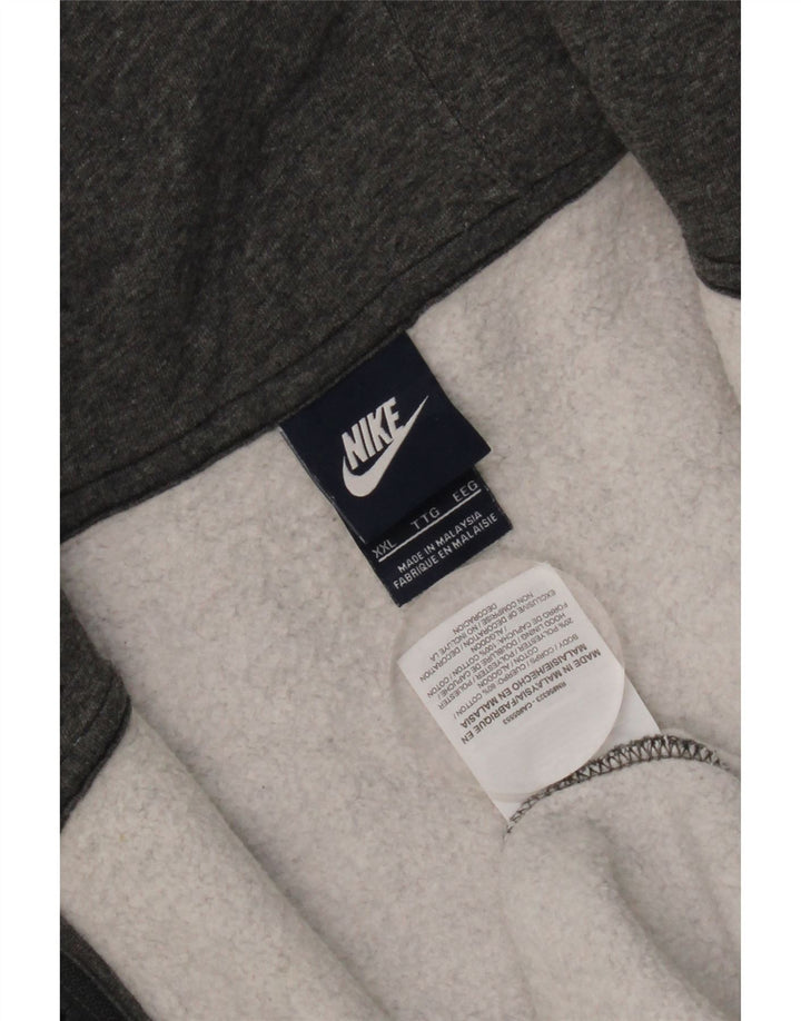 Nike hættetrøje med lynlås til mænd 2XL grå bomuld