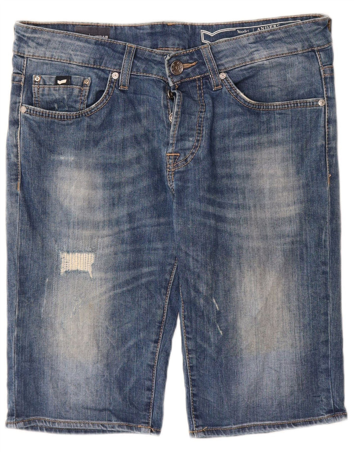 GAS Herre Andrew Denim Shorts W33 Medium Blue Cotton