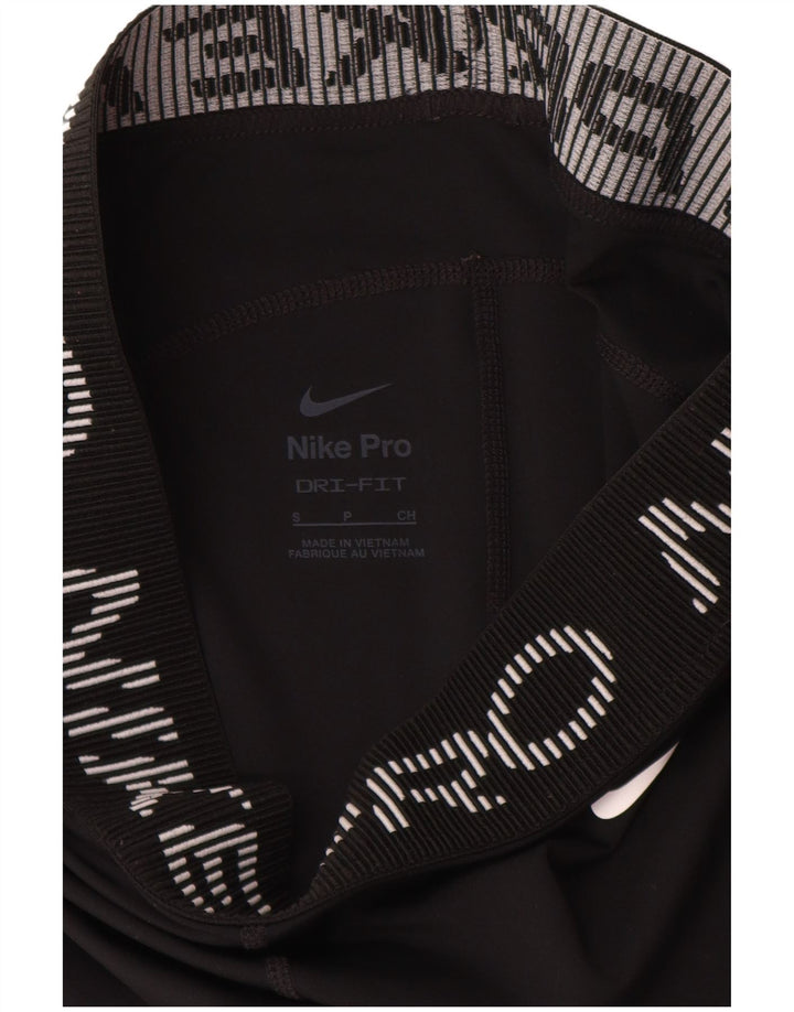 Nike Dame Dri Fit Grafiske Leggings UK 10 Lille Sort