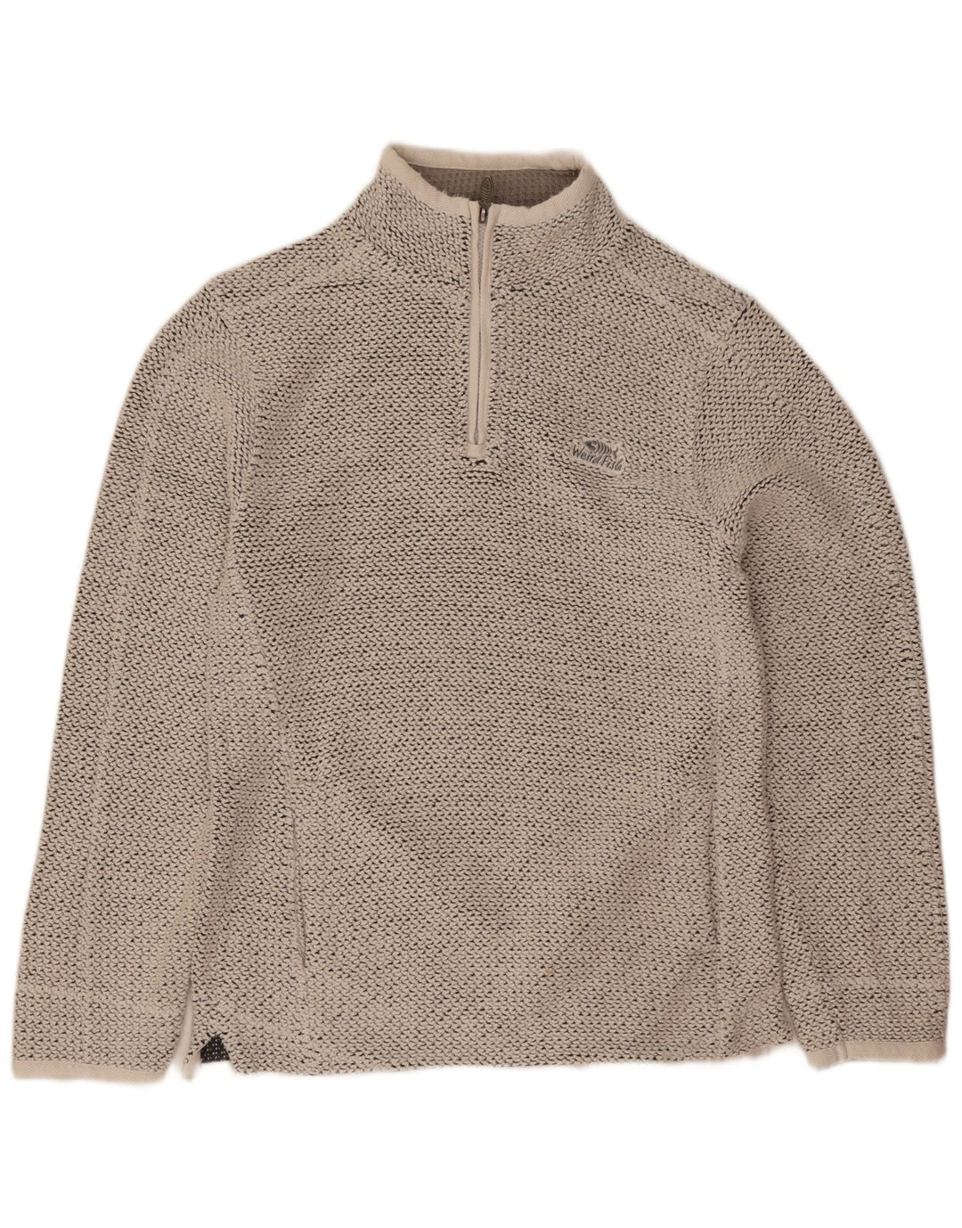 Weird Fish Herre Zip Neck Sweatshirt Jumper lille grå bomuld