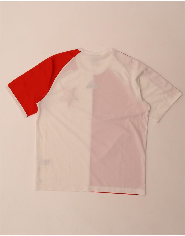 Adidas Herre Climalite Grafisk T-Shirt Top Medium Rød Colourblock Polyester