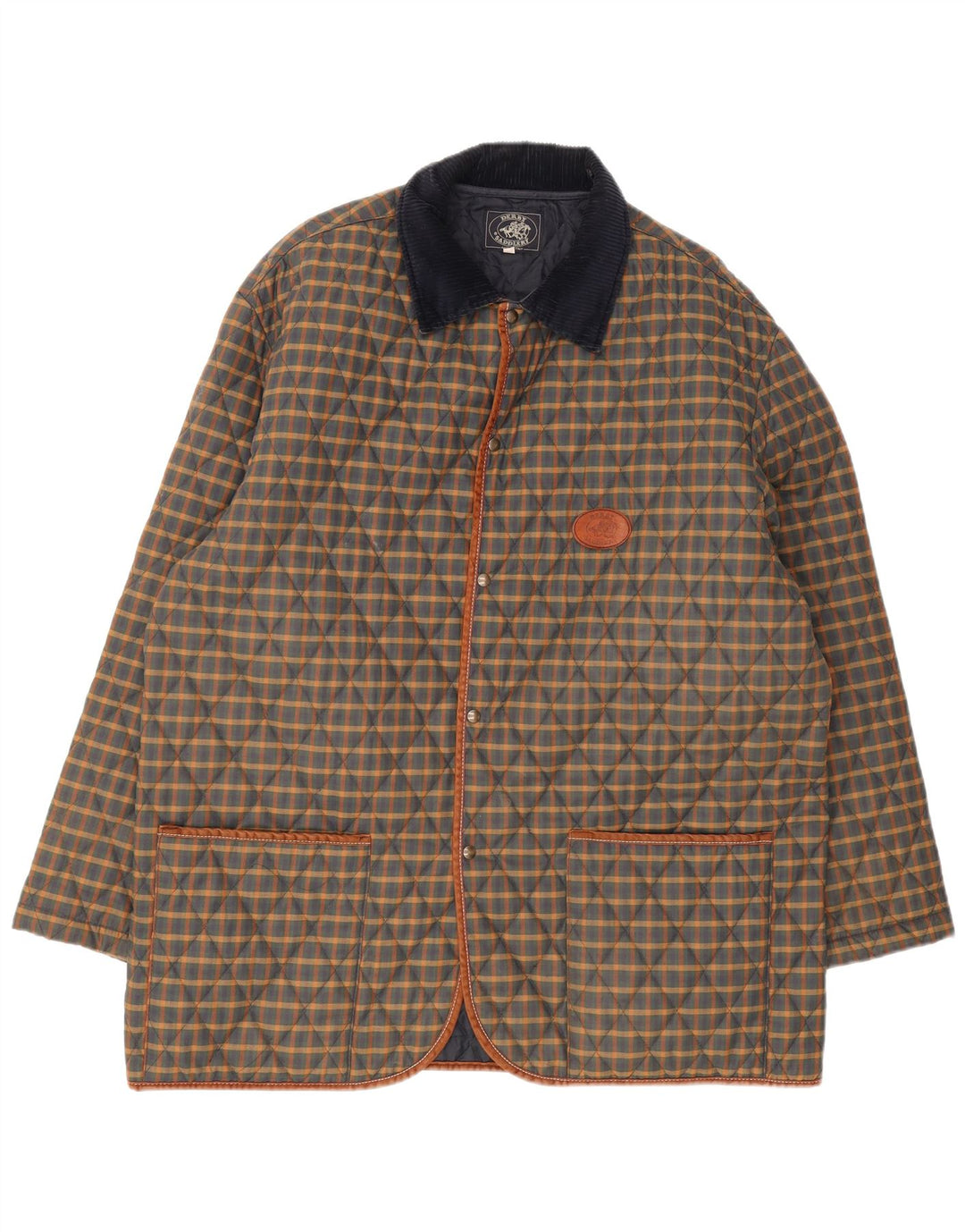 Derby Saddlery Herre quiltet jakke UK 42 XL Flerfarvet ternet polyester