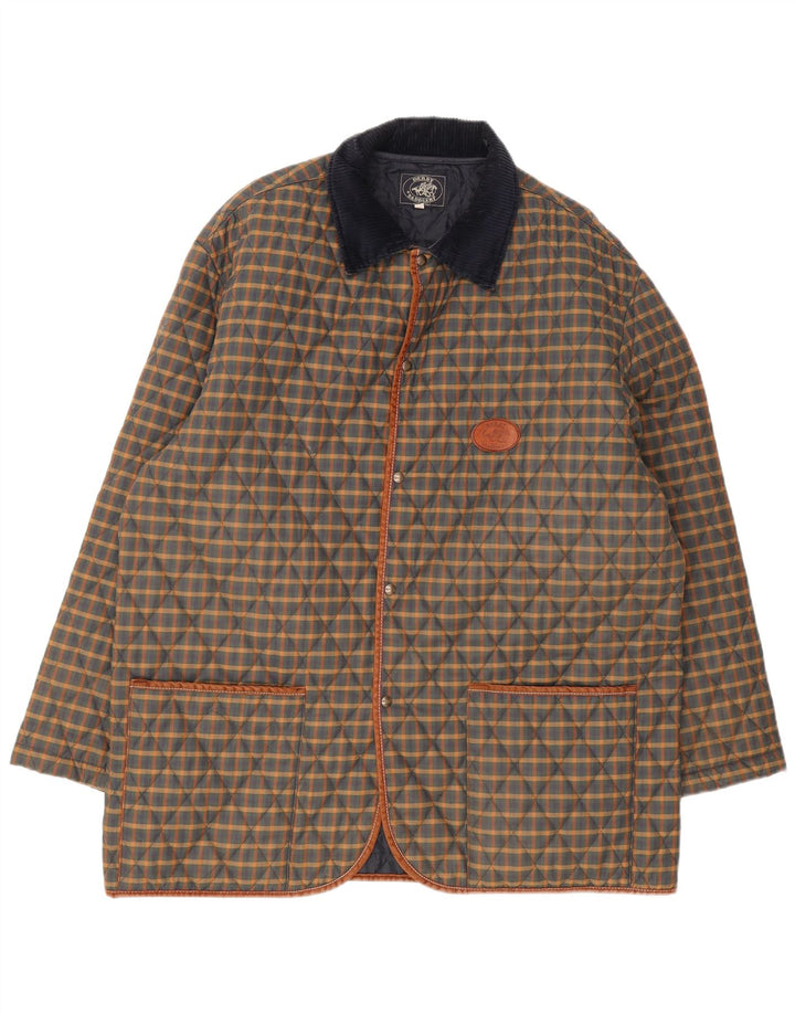 Derby Saddlery Herre quiltet jakke UK 42 XL Flerfarvet ternet polyester