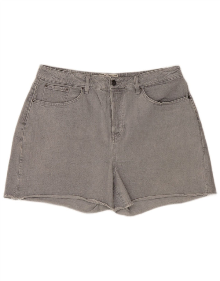 Fat Face Dame Denim Shorts UK 16 Large W36 Grey Bomuld