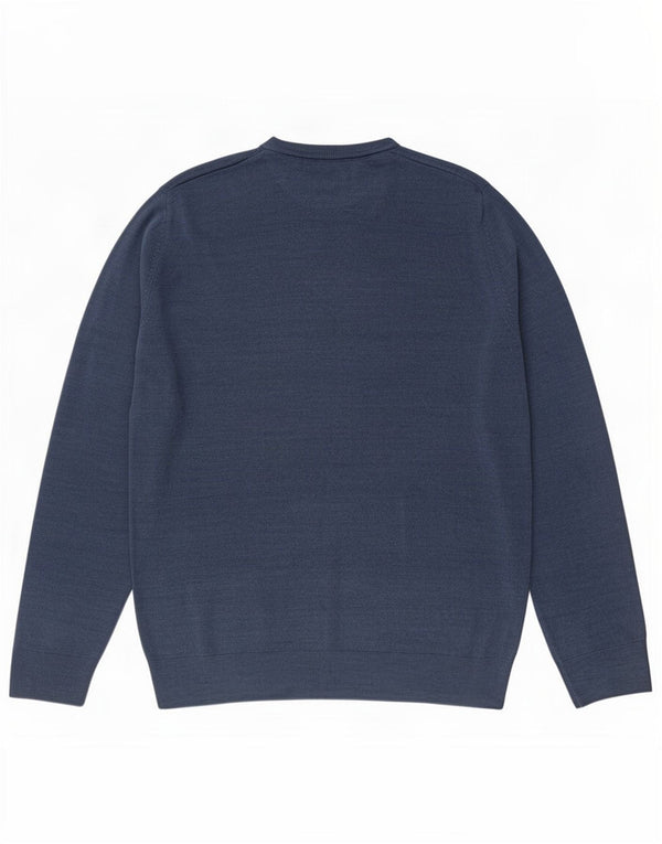 Marks & Spencer Herre V-hals sweater XL Blue Cashmere