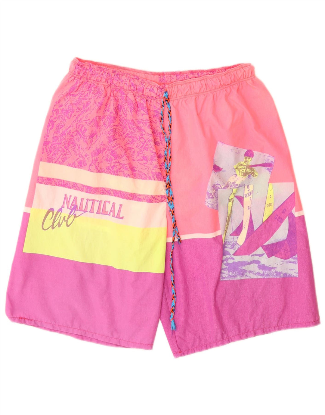 SANTOSTEFANO Grafiske svømmeshorts til mænd IT 52 Large Pink Colourblock