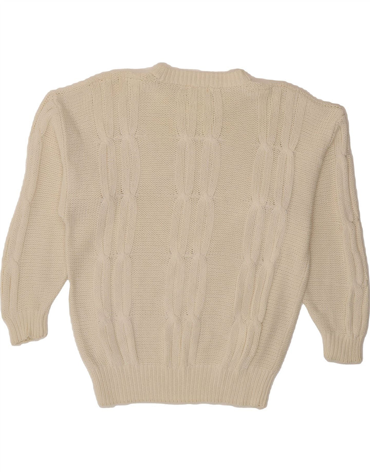 PASSPORTS Mens Crew Neck Jumper Sweater UK 40 Medium White Cotton Vintage Passports and Second-Hand Passports from Messina Hembry 