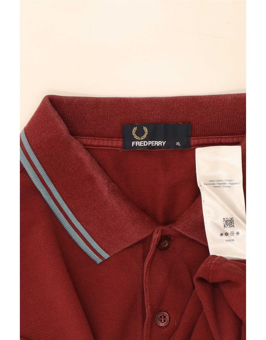 Fred Perry herre poloshirt XL rødbrun bomuld