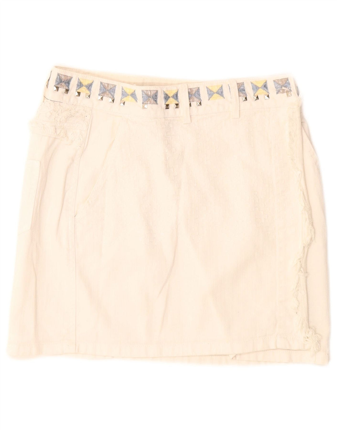 Desigual Dame Mini Denim Nederdel W26 Lille hvid Bomuld