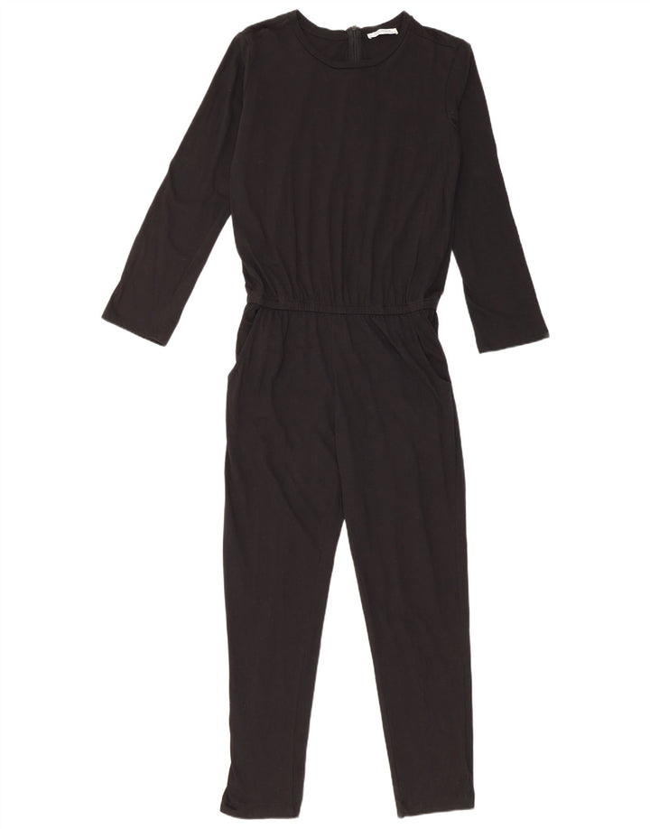 Zara Dame Jumpsuit UK 10 Small Black Bomuld