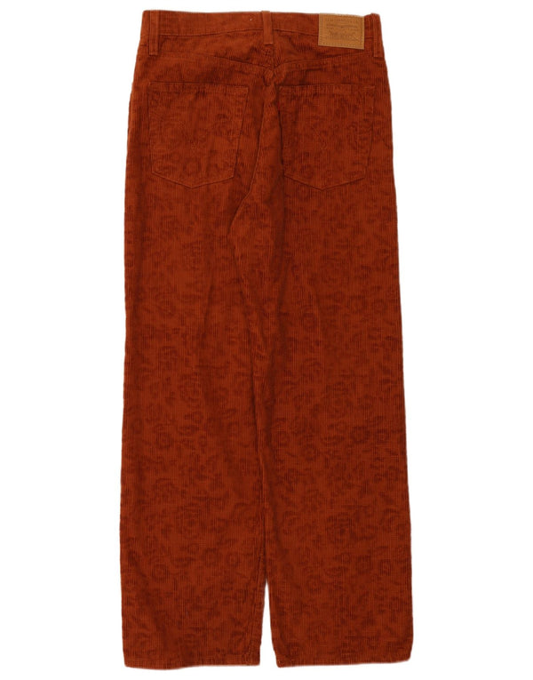 Levi's Dame Ribcage Højtaljede fløjlsbukser W27 L27 Brun Blomster