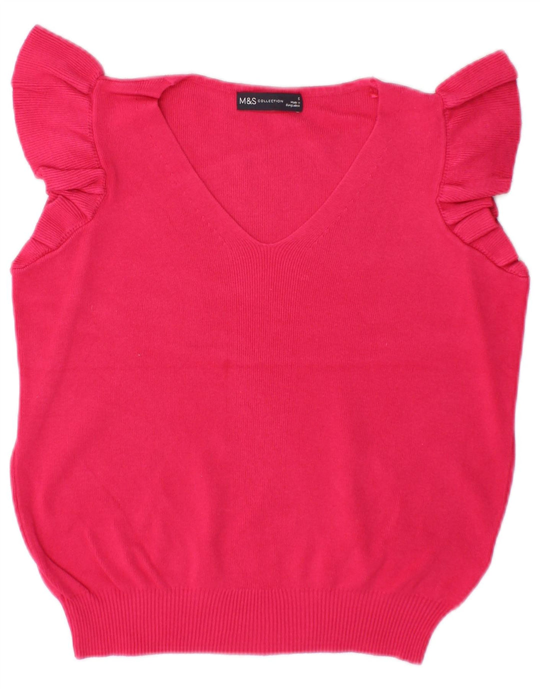 Marks & Spencer Dame Oversized Crop Vest Tank Top UK 10 Small Pink