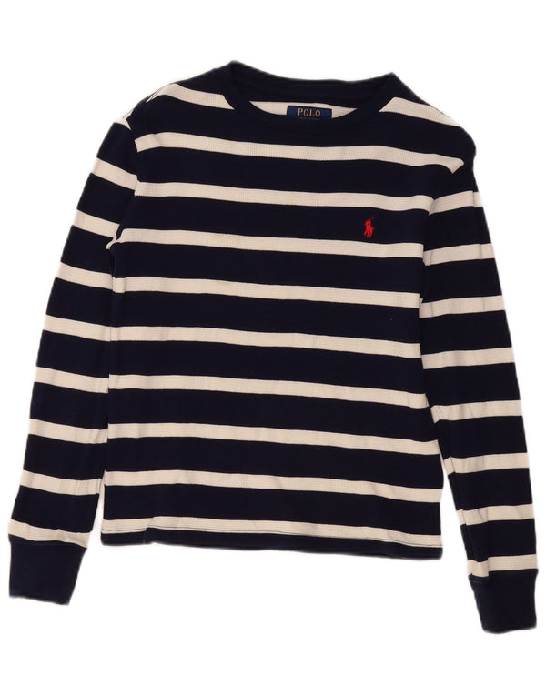 Polo Ralph Lauren drengetop langærmet 10-11 år medium marineblå stribet