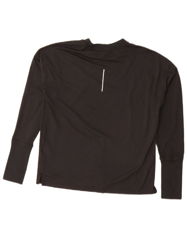 Nike Dame Dri Fit Oversized Top Langærmet UK 10 Small Black Polyester