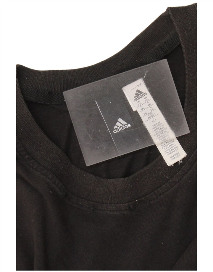ADIDAS Herre T-Shirt Top 2XL Sort Bomuld