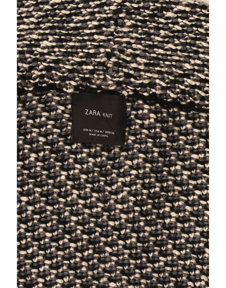 Zara oversized cardigan sweater til kvinder UK 14 Medium Grey Flecked