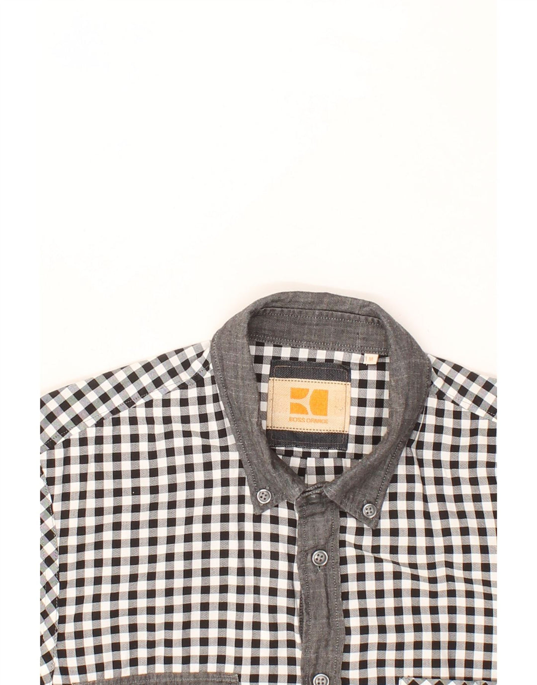 HUGO BOSS Mens Shirt Medium Black Gingham Cotton Vintage Hugo Boss and Second-Hand Hugo Boss from Messina Hembry 
