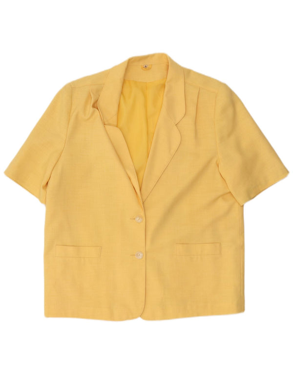 House of Fraser Dame 2-knaps kortærmet blazerjakke UK 18 XL Gul
