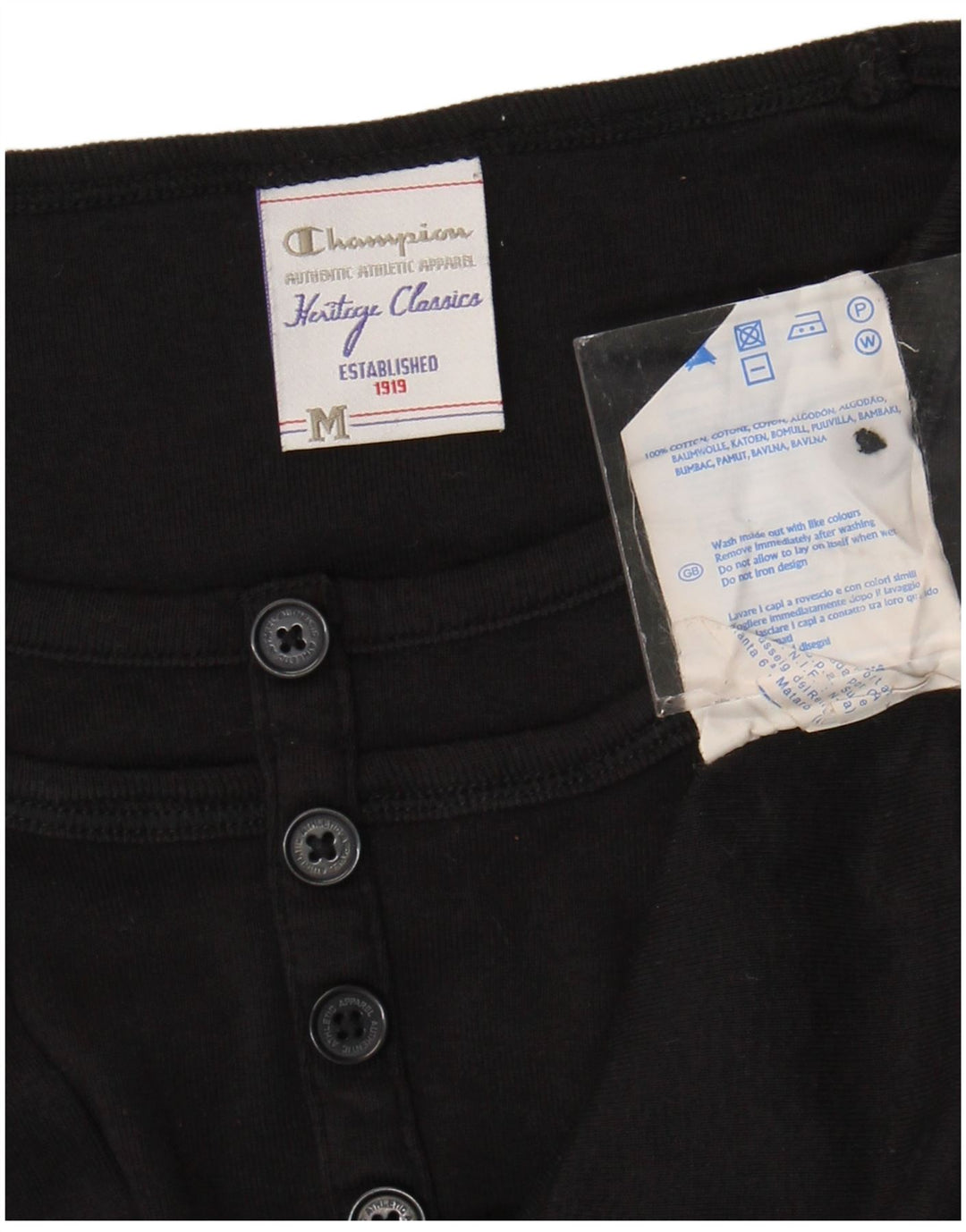 Champion Womens Heritage Classics Top Langærmet UK 12 Medium Sort Bomuld