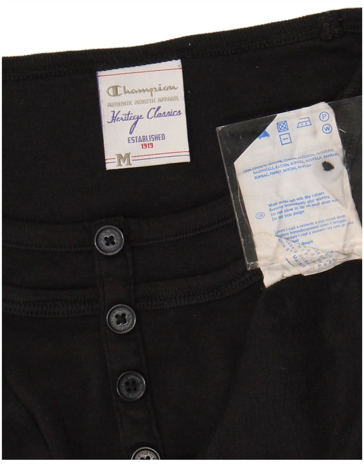 Champion Womens Heritage Classics Top Langærmet UK 12 Medium Sort Bomuld