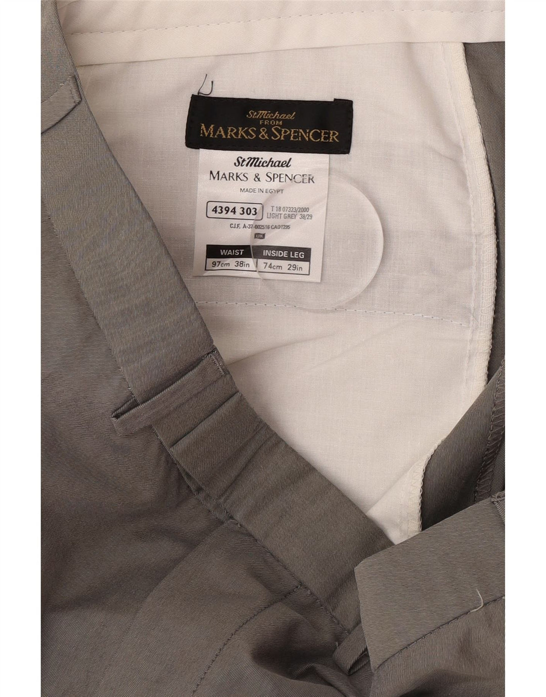 Marks & Spencer Lige jakkesæt til herrebukser W38 L29 Grå bomuld