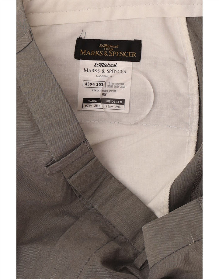 Marks & Spencer Lige jakkesæt til herrebukser W38 L29 Grå bomuld