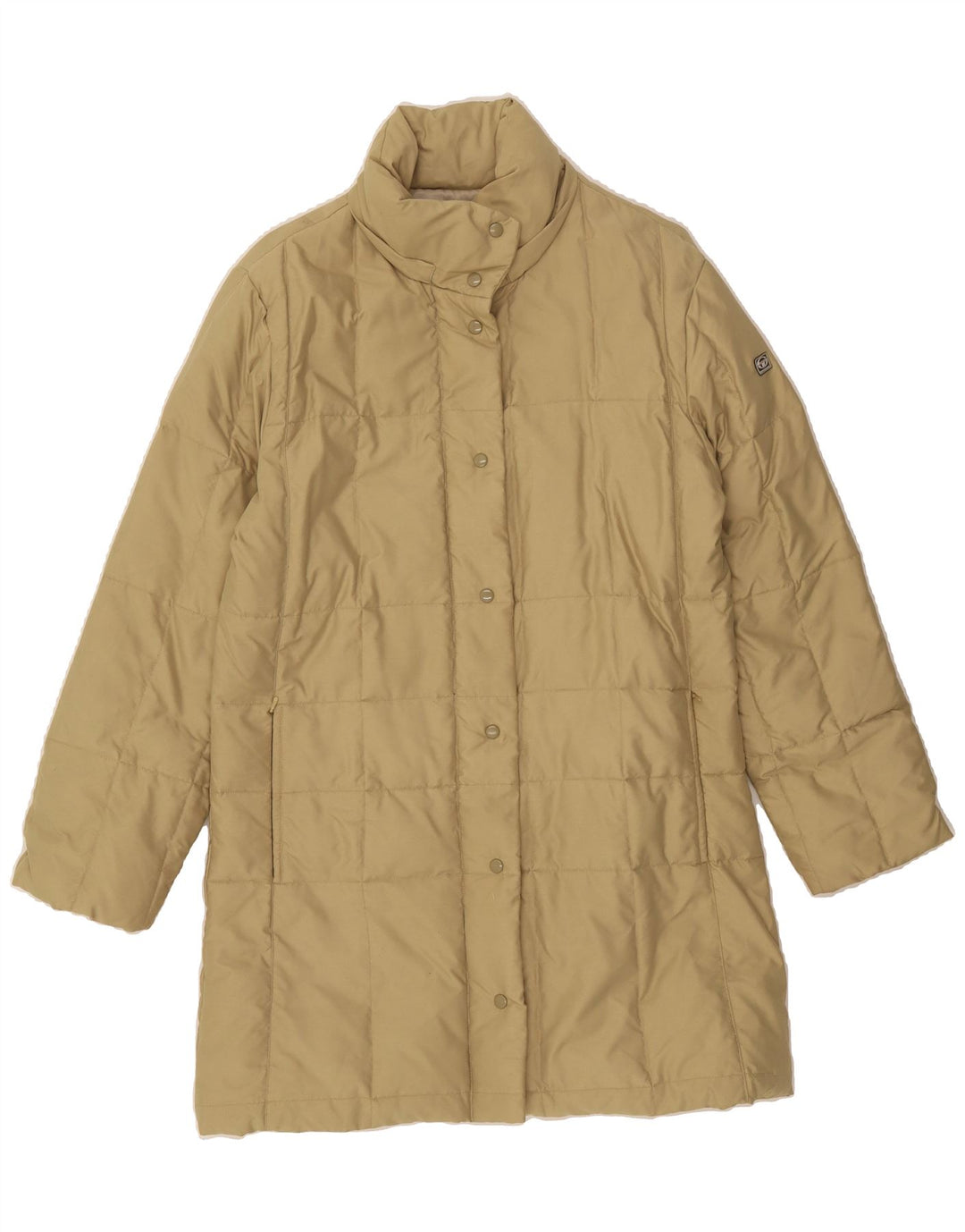 SERGIO TACCHINI Womens Padded Coat UK 14 Large Beige Vintage Sergio Tacchini and Second-Hand Sergio Tacchini from Messina Hembry 