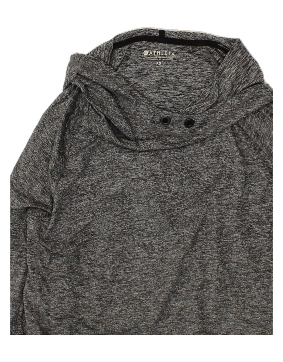 ATHLETA Womens Hooded Top Long Sleeve UK 6 XS Grey Polyester Vintage Athleta and Second-Hand Athleta from Messina Hembry 