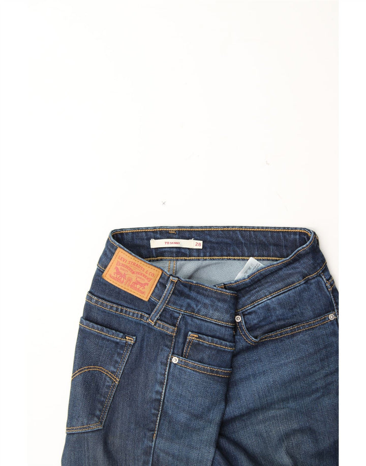 LEVI'S Womens 711 Skinny Jeans W28 L32 Blue Lycra Vintage Levi's and Second-Hand Levi's from Messina Hembry 
