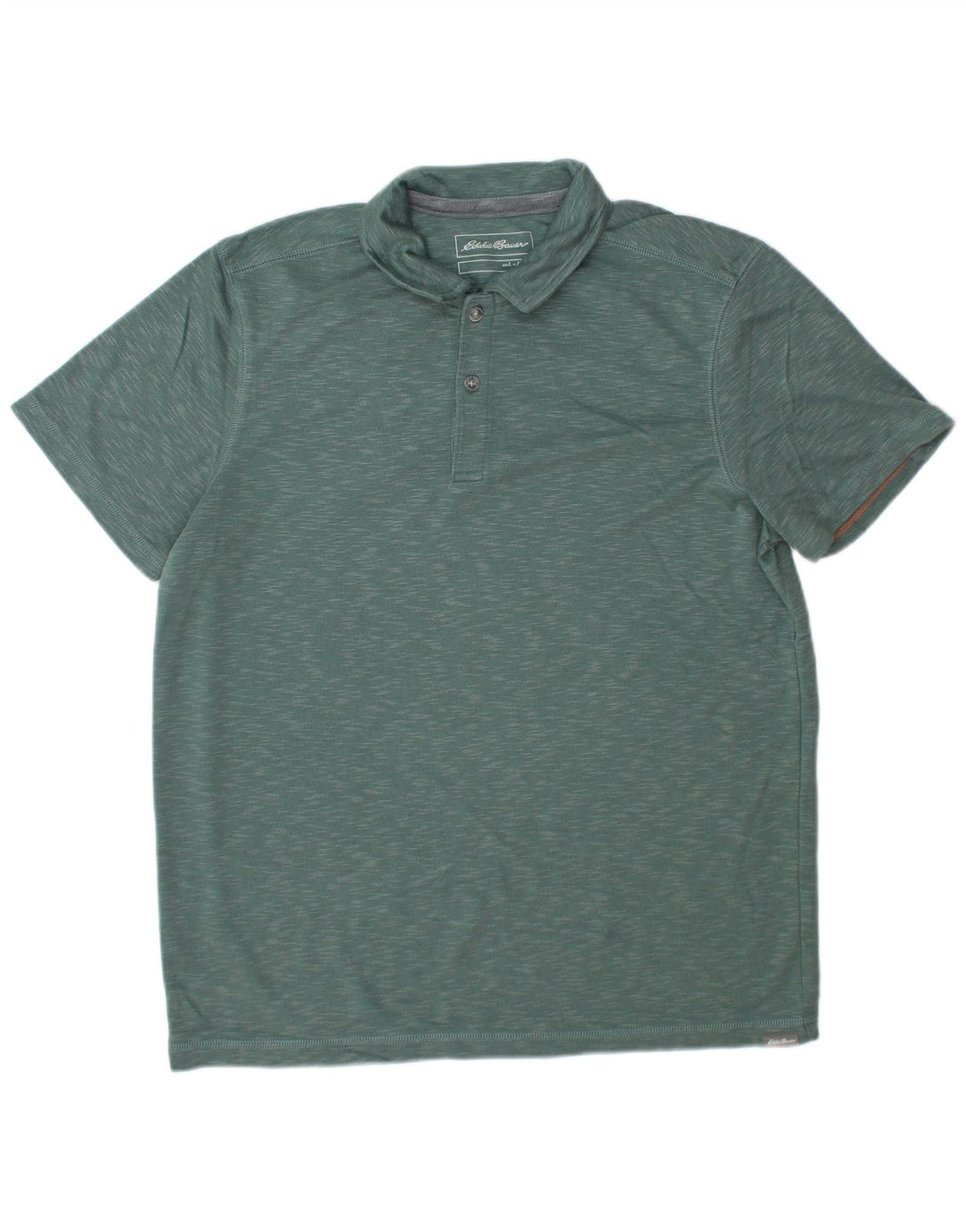 EDDIE BAUER Poloshirt til mænd Large Green Flecked Modal
