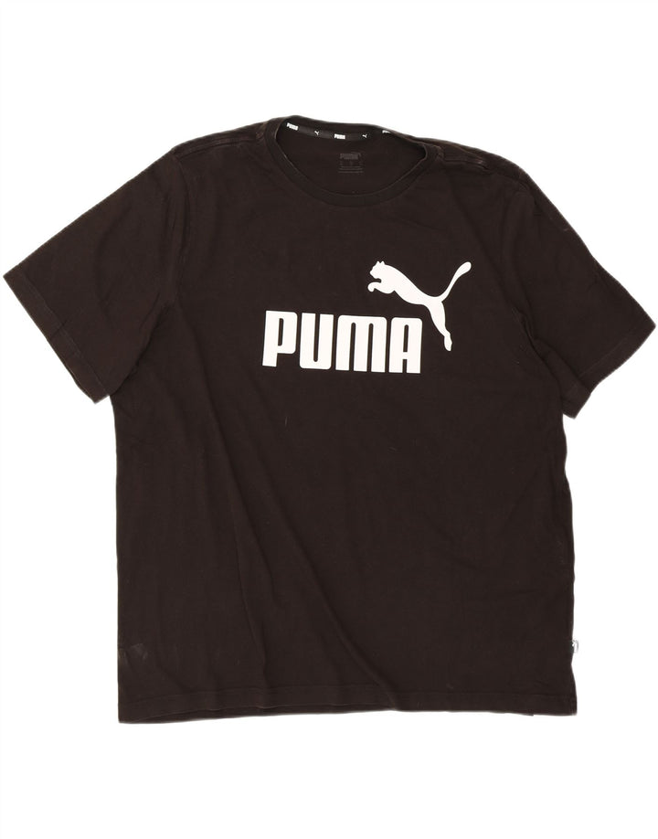 PUMA Mens Graphic T-Shirt Top XL Black Cotton Vintage Puma and Second-Hand Puma from Messina Hembry 