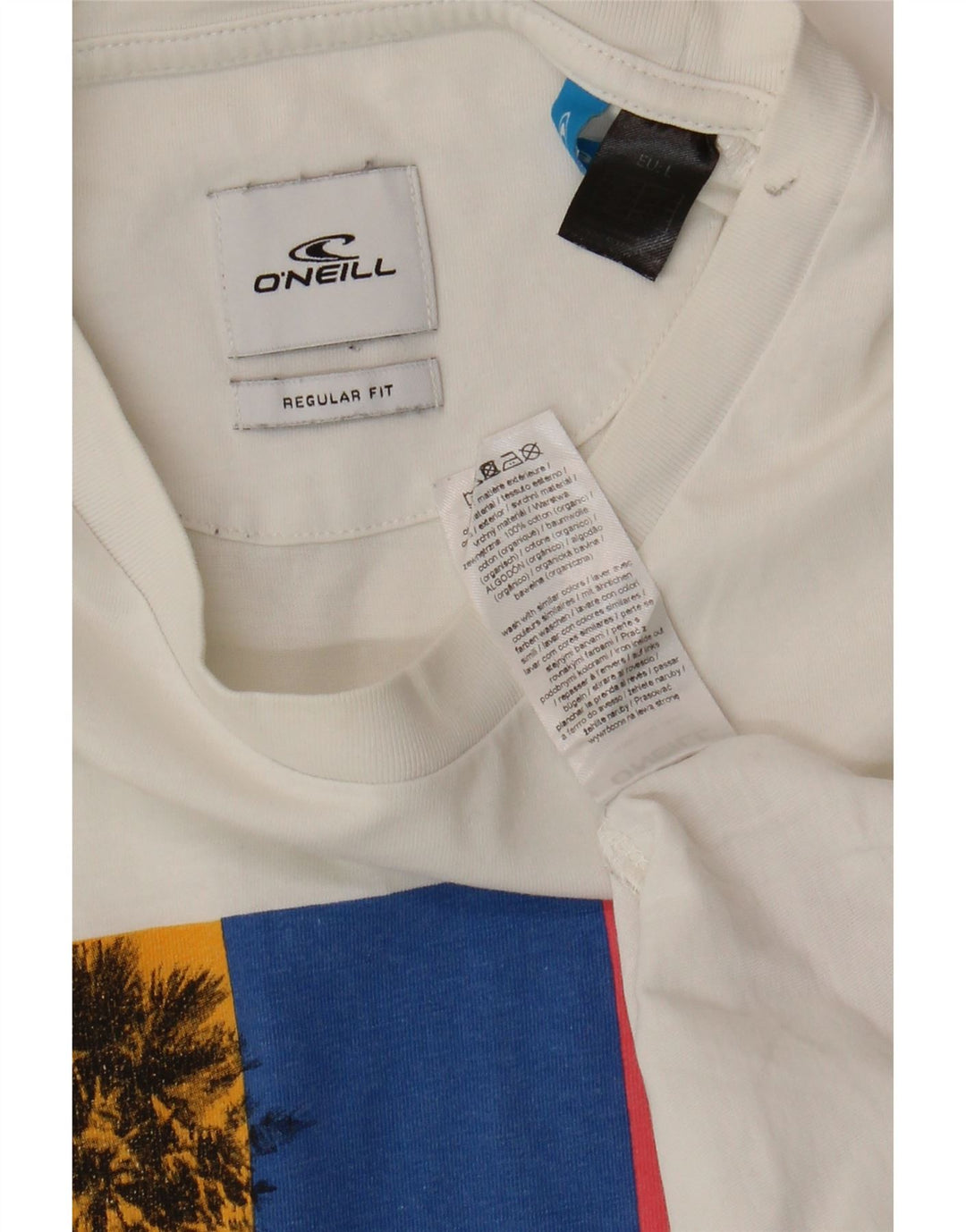O'Neill Herre Regular Fit grafisk T-shirt Top Stor hvid bomuld