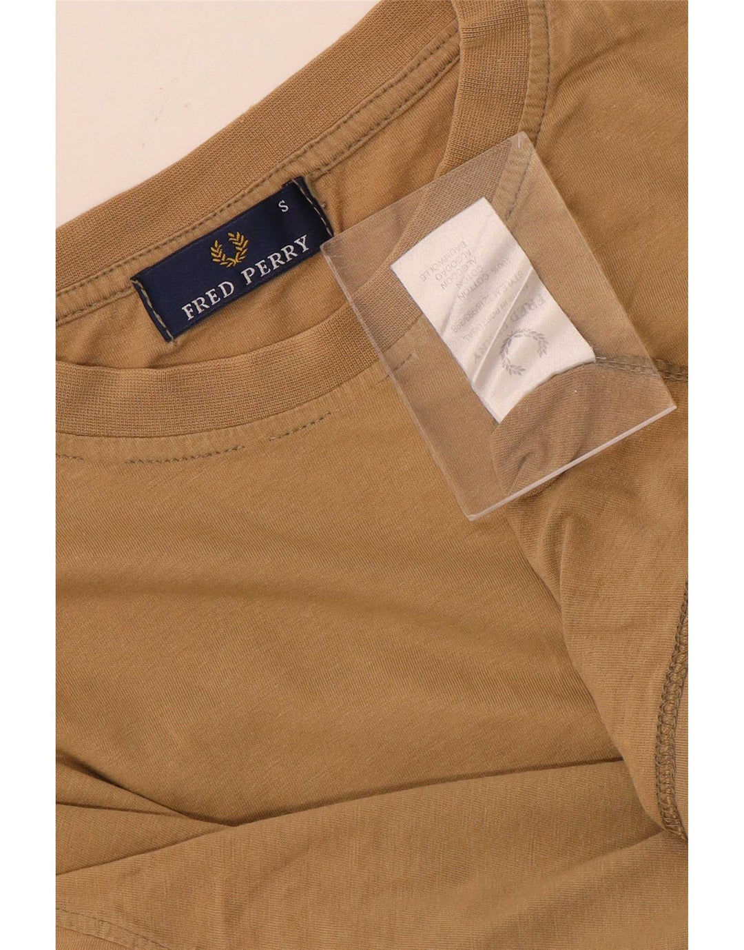 Fred Perry Herre T-Shirt Top Lille Beige Bomuld