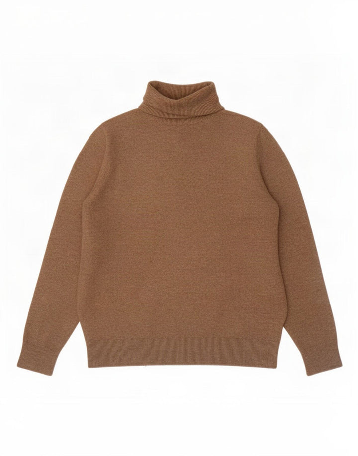 Marks & Spencer Herre Roll Neck Jumper Sweater Lille Beige Polyester