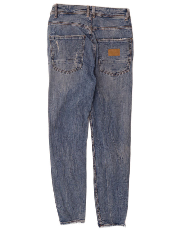 Zara Herre Distressed Slim Jeans EU 36 XS W29 L27 Blå Bomuld