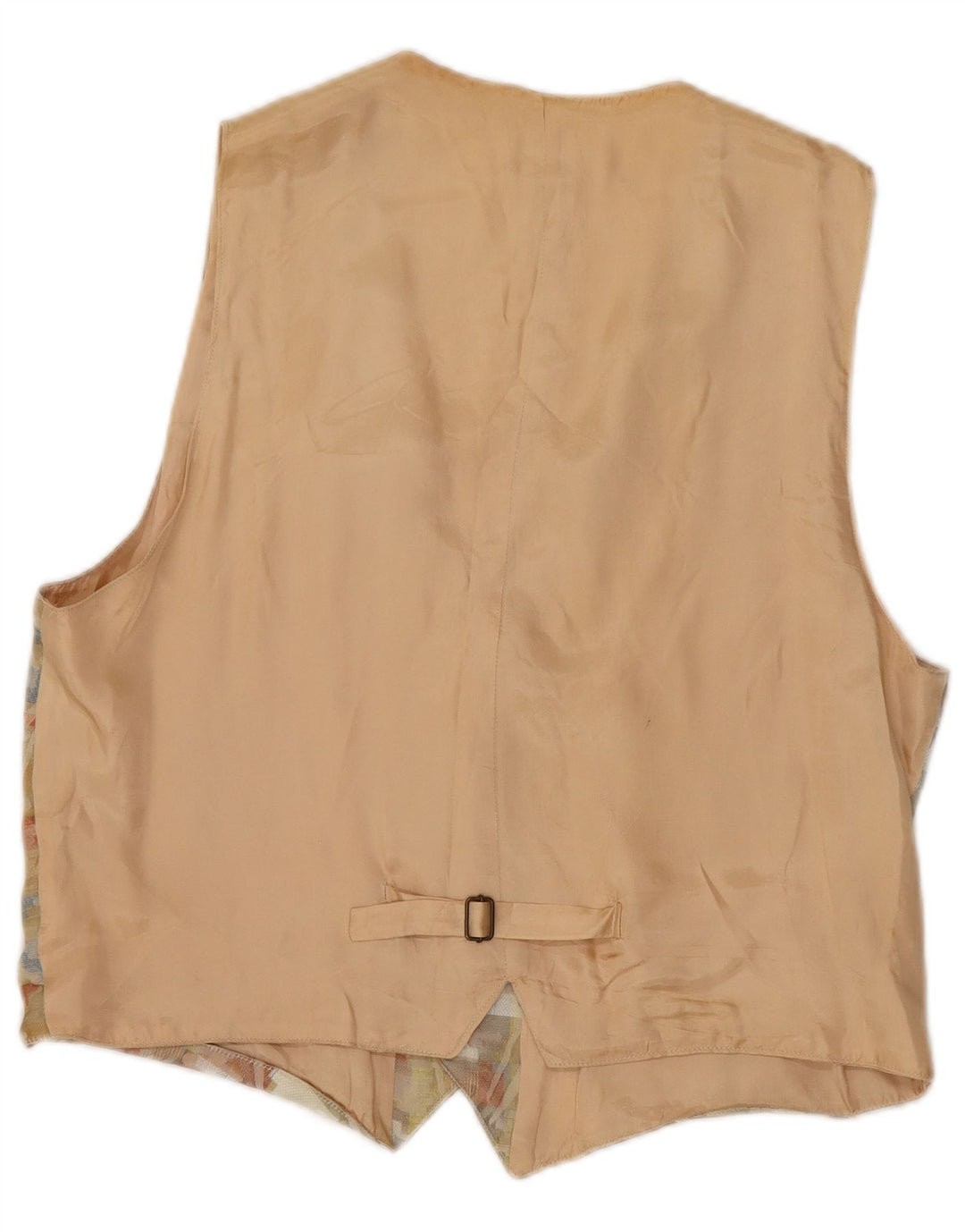 Vintage damevest UK 18 XL Beige geometrisk polyester