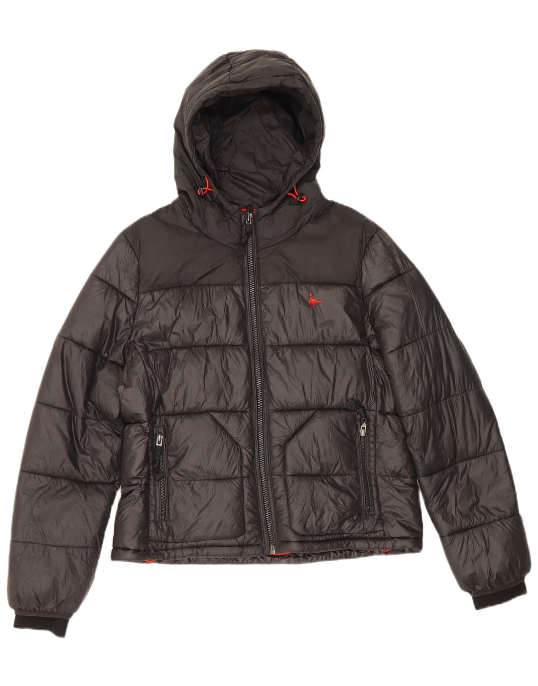 Jack Wills Dame Hættejakke UK 12 Medium Sort Polyamid