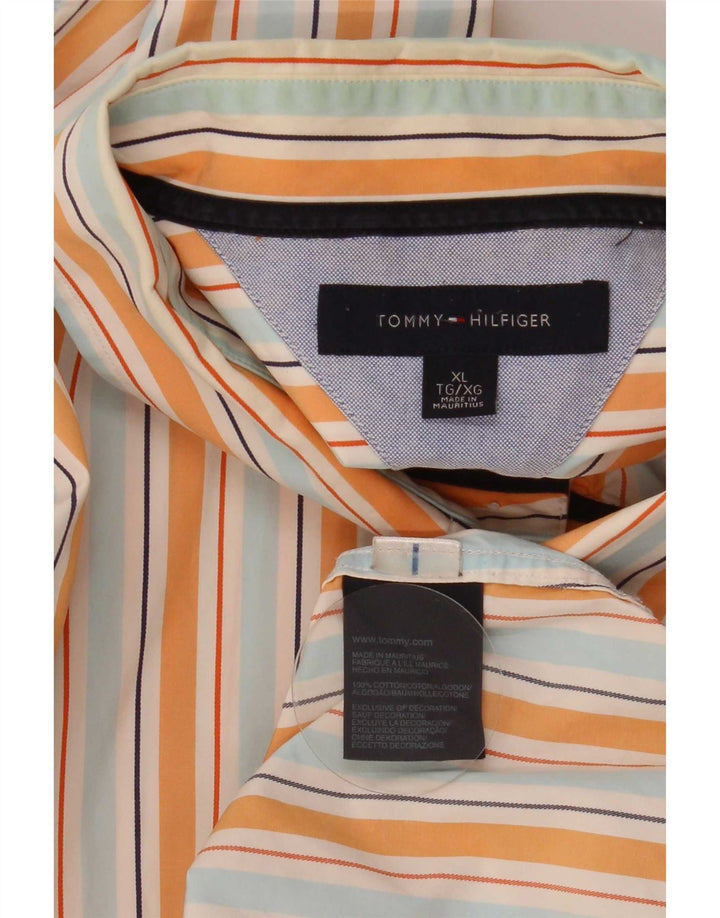 Tommy Hilfiger herreskjorte XL flerfarvet stribet bomuld