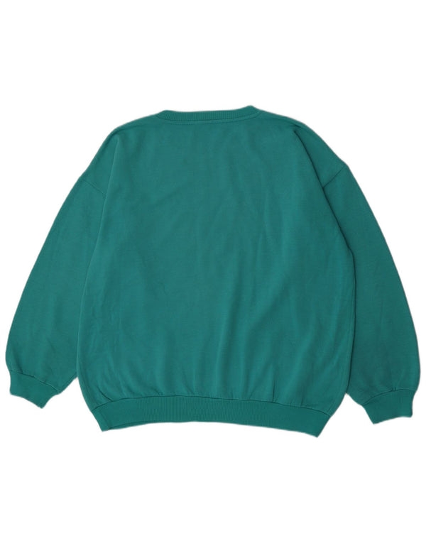 Vintage sweatshirt til mænd, stor turkis