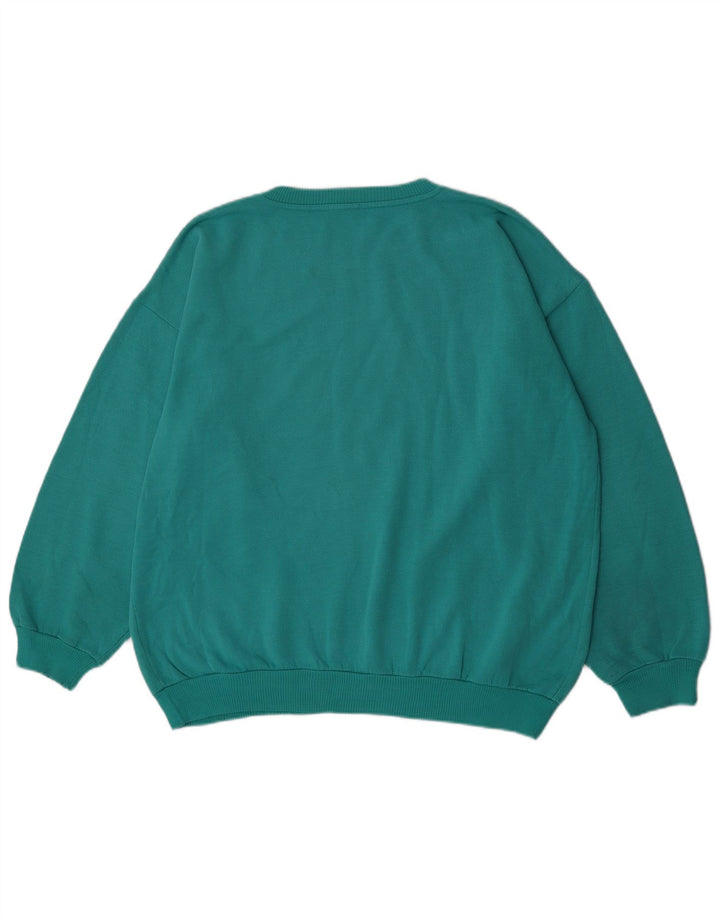 Vintage sweatshirt til mænd, stor turkis