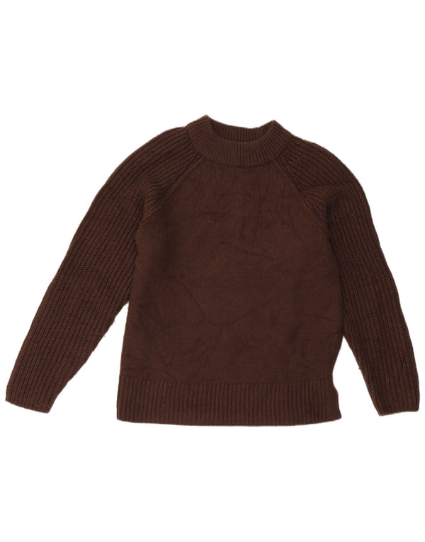 Marks & Spencer Dame Turtle Neck Jumper Sweater UK 10 Small Brown Acryl