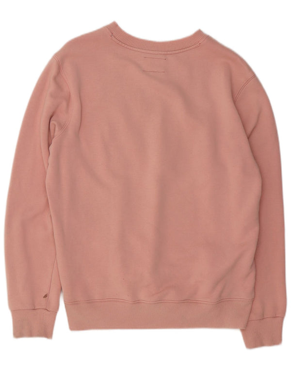 TOMMY HILFIGER Grafisk sweatshirttrøje til kvinder UK 14 Medium Pink Bomuld