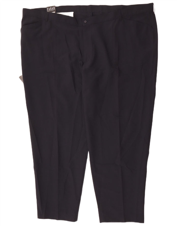 Farah Straight Casual Bukser til mænd W60 L33 Marineblå polyester