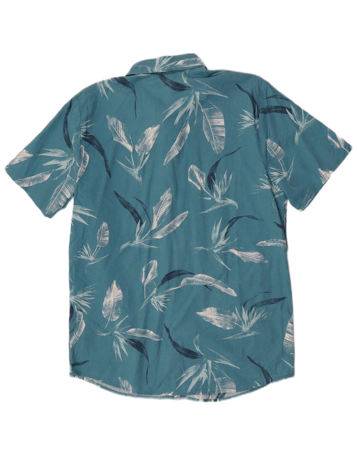 Volcom Kortærmet Herreskjorte Medium Blue Floral Bomuld